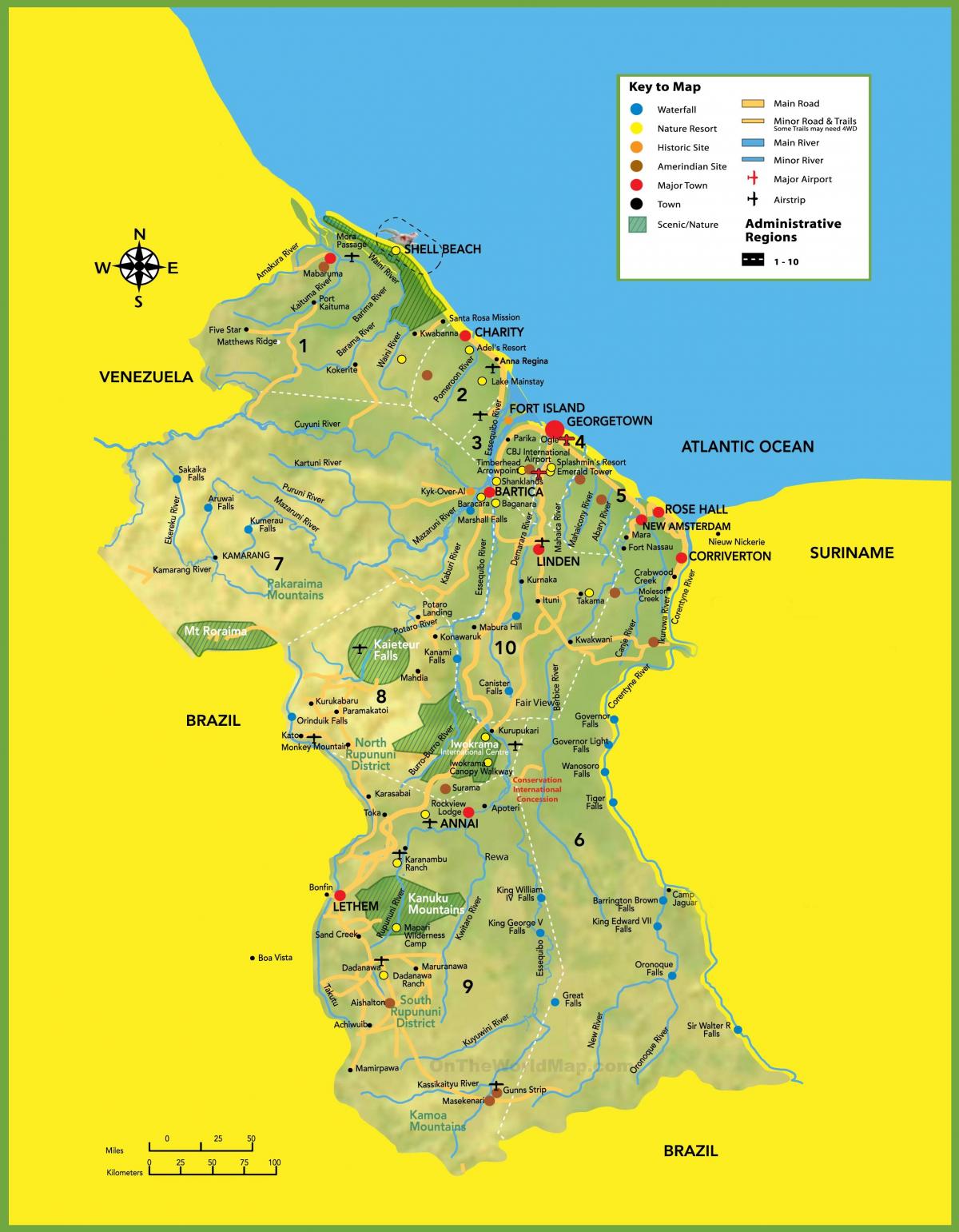 carte de photo de la Guyane