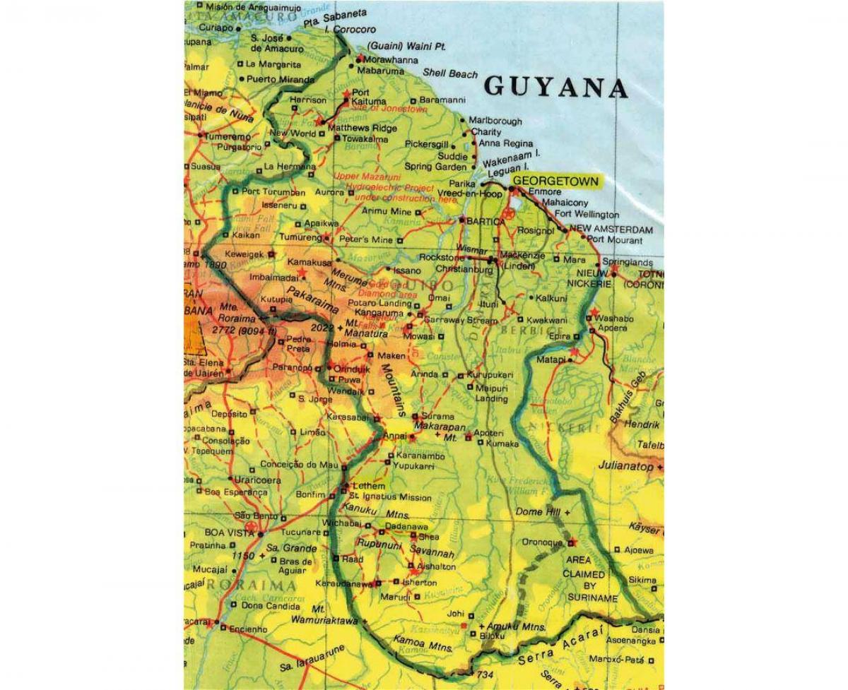 carte de la Guyane, afrique
