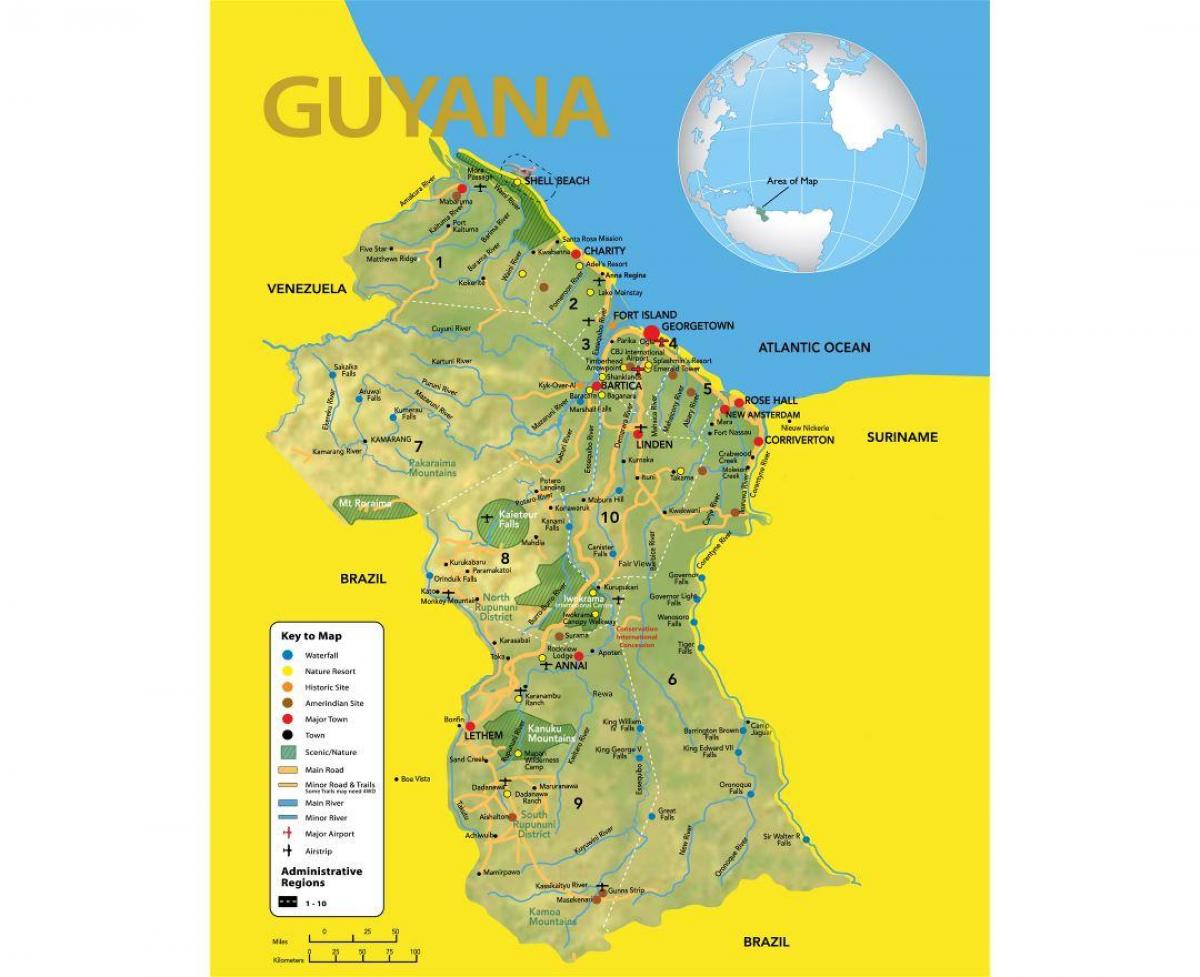 carte de la Guyane, l'emplacement de carte