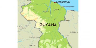 La carte de la Guyane