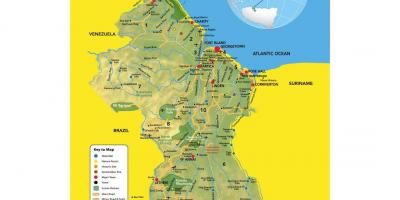 Carte de la Guyane, l'emplacement de carte