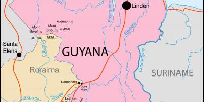 Carte de la Guyane emplacement sur le monde