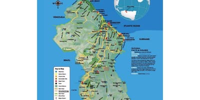 Carte de la carte montrant comment les amérindiens sont venus à la Guyane