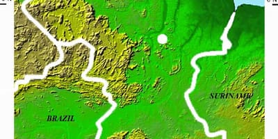 Carte de la carte satellite de la Guyane