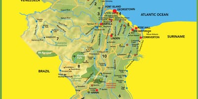 Carte de photo de la Guyane