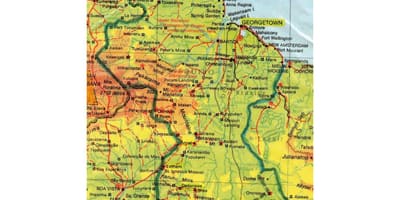 Carte de la Guyane, afrique