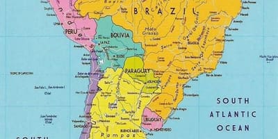 Carte de la Guyane en amérique du sud 