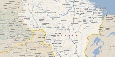 Carte de la Guyane, de la route